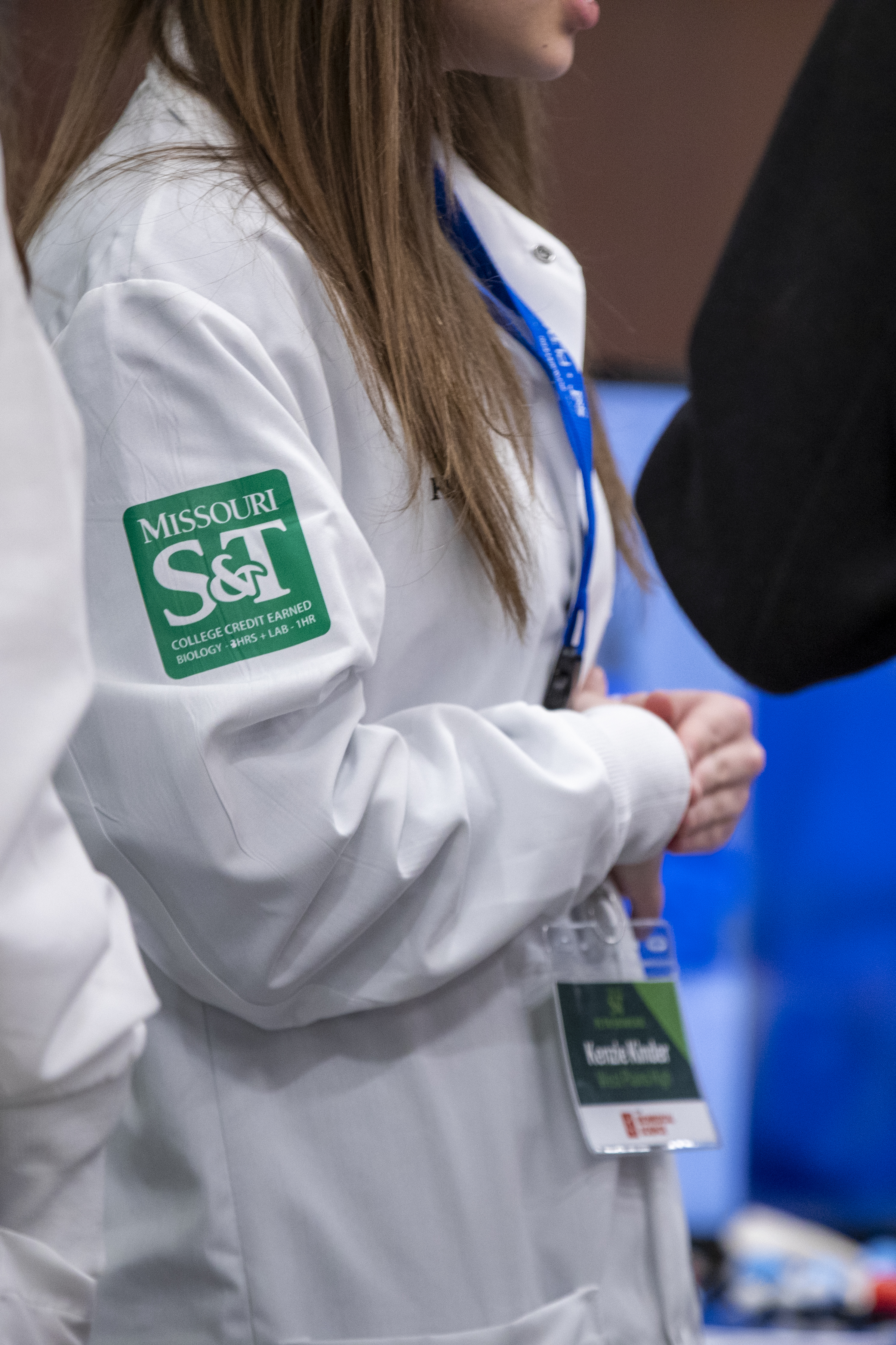 Sleeve of a PLTW Biomedical Student that displays Missouri S&T patch